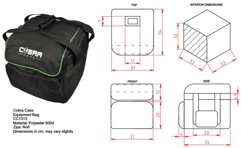 COBRA - Padded Equipment Bag, 330 x 330 x 355mm