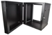 Cobra Wall Mounting Metal 19" Rack Cabinet, Hinged Back, Glass Door 6U 600mm Deep, Black