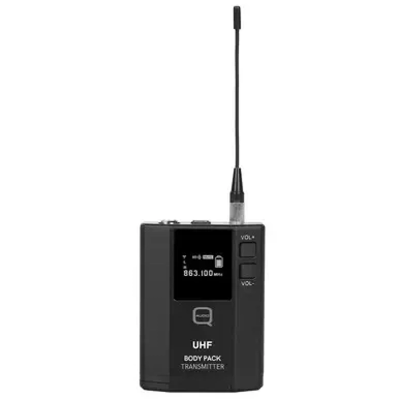 Q-Audio UHF Dual Channel True Diversity BP Wireless Mic System